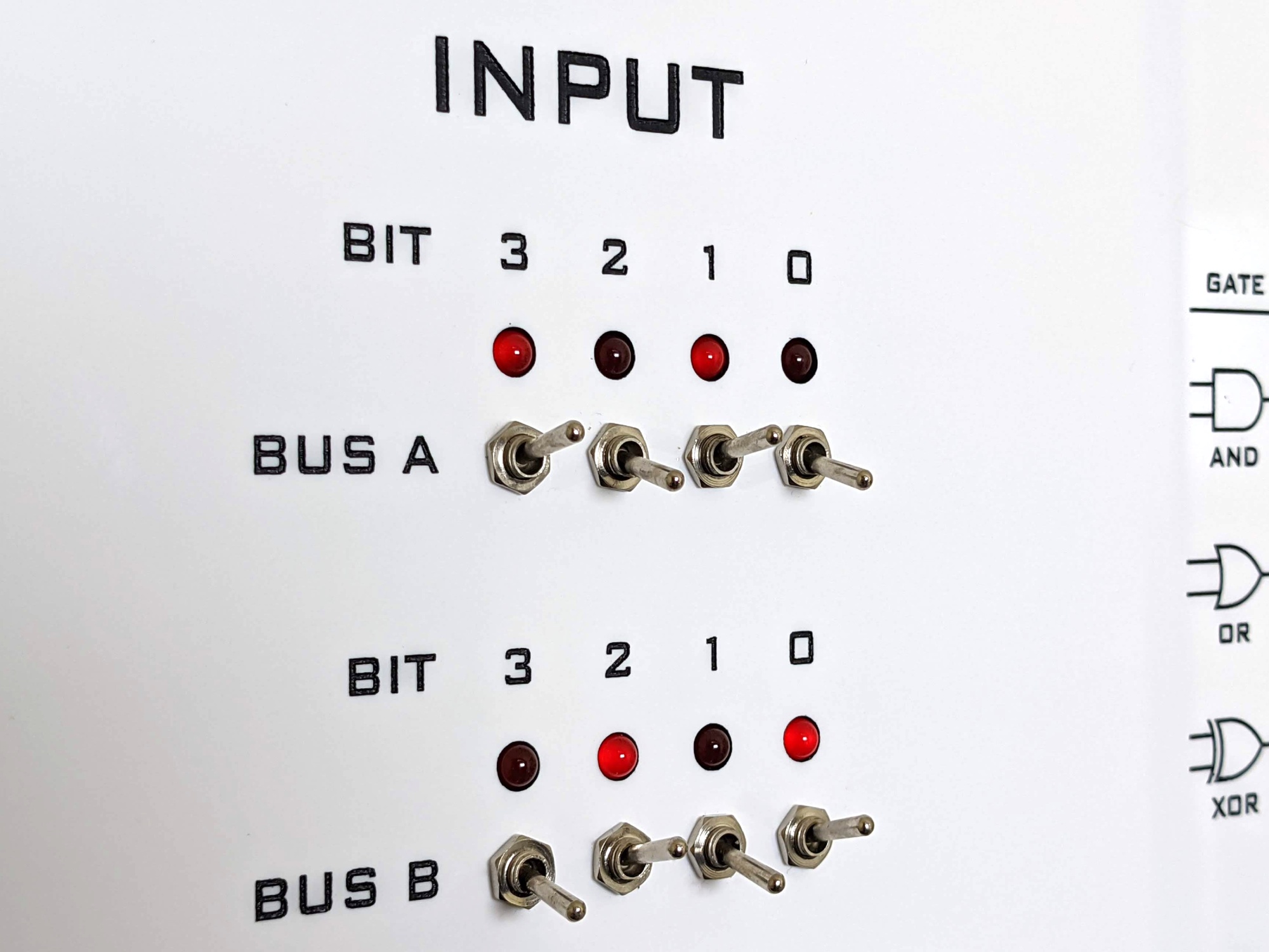 4 bit adder toggle switches