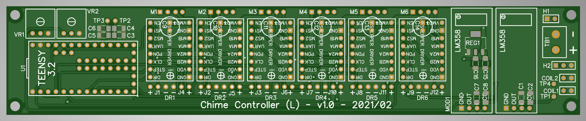 melodic chimes chime controller pcb render