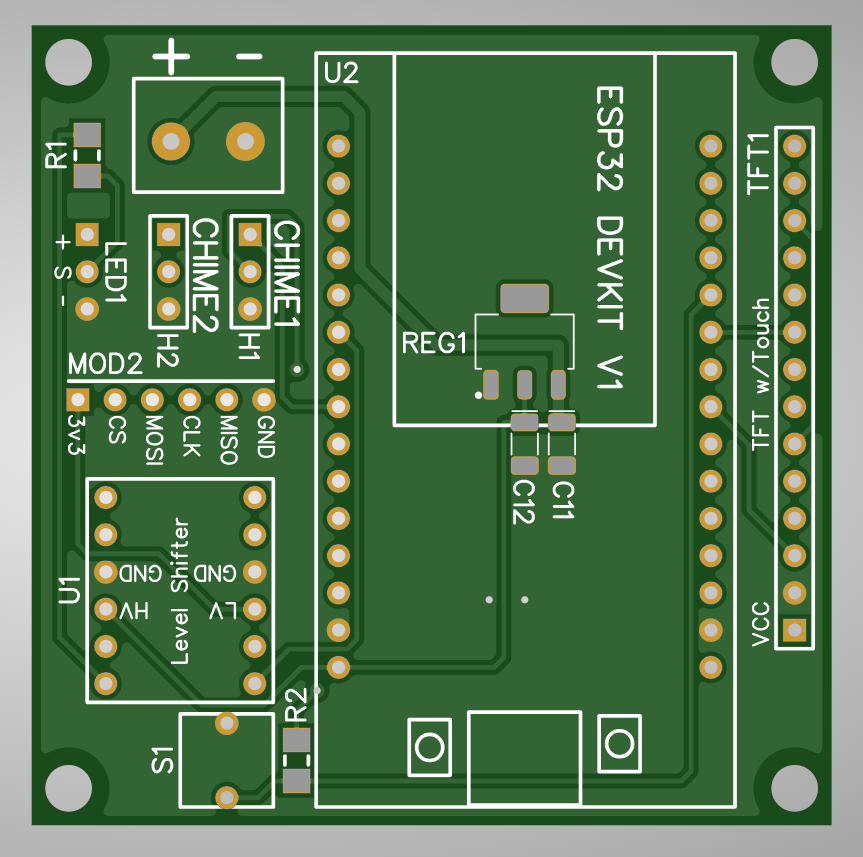 melodic chimes main controller pcb render