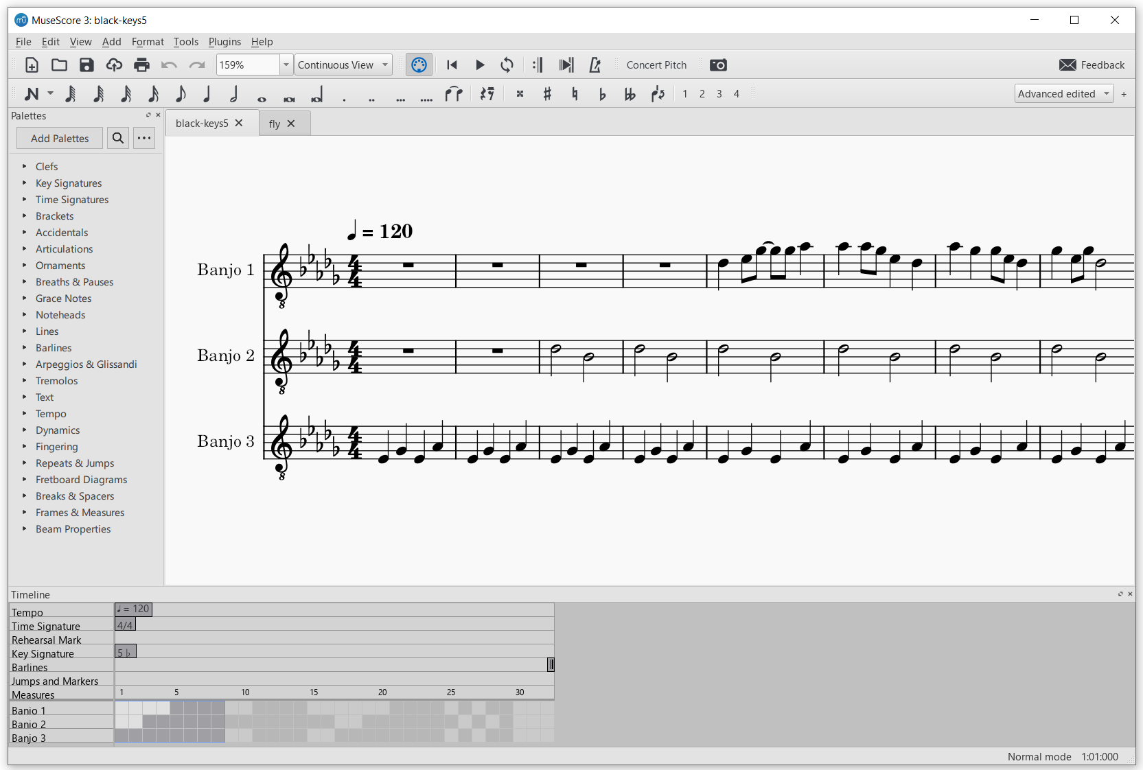 melodic chimes musescore