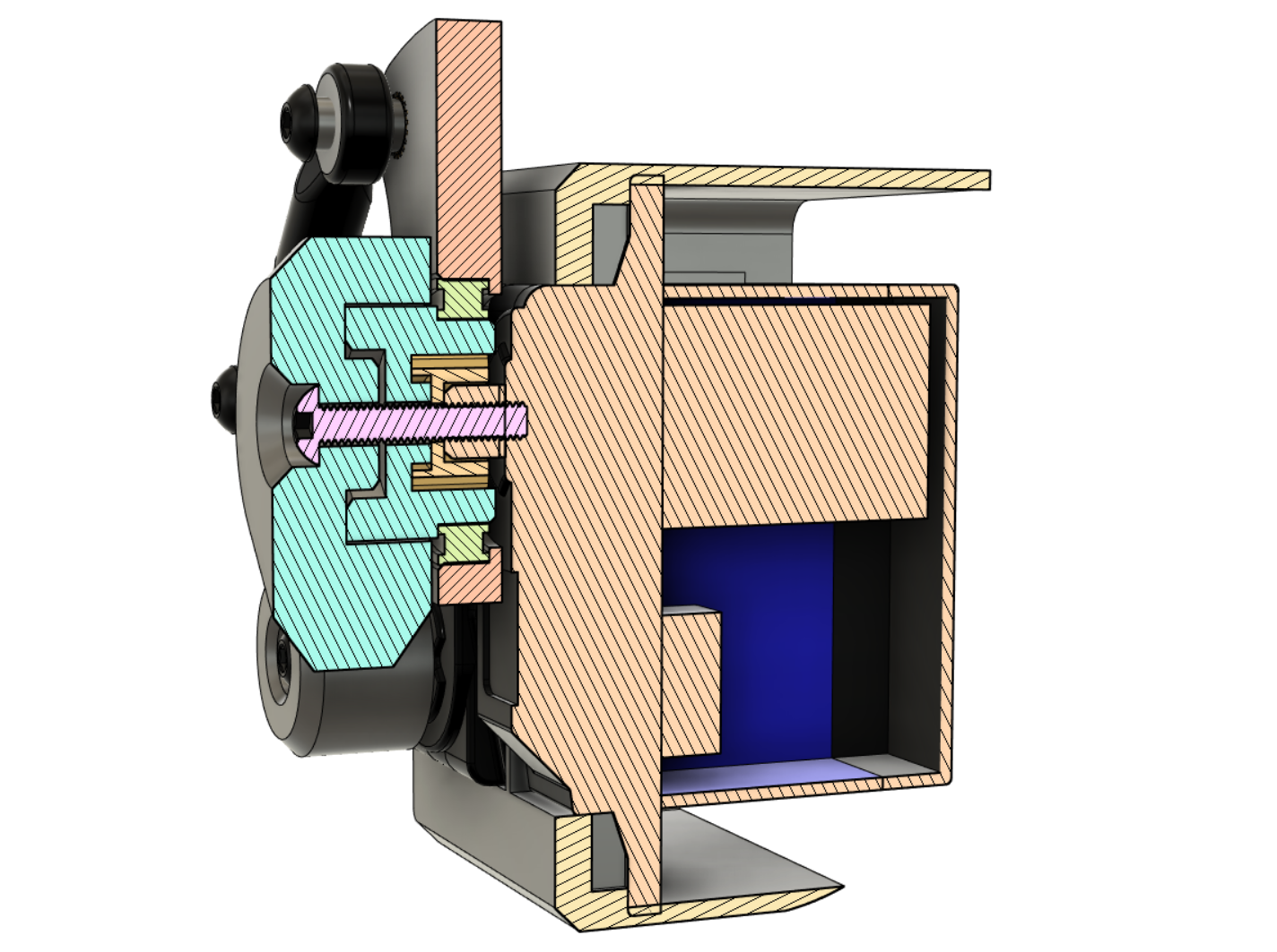 zuko robot dog upper leg drive system cross section